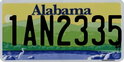 AL license plate 1AN2335