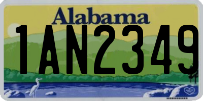 AL license plate 1AN2349