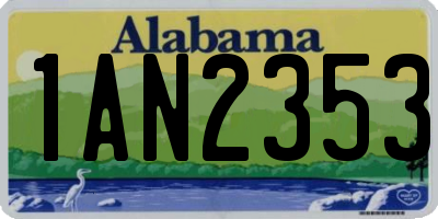 AL license plate 1AN2353