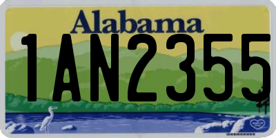 AL license plate 1AN2355