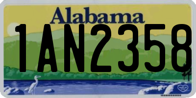 AL license plate 1AN2358