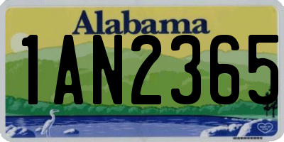 AL license plate 1AN2365