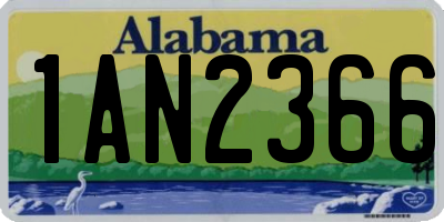 AL license plate 1AN2366