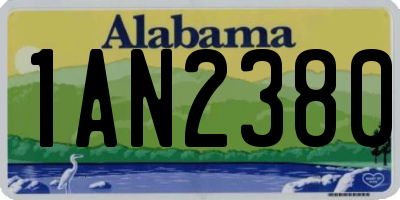 AL license plate 1AN2380