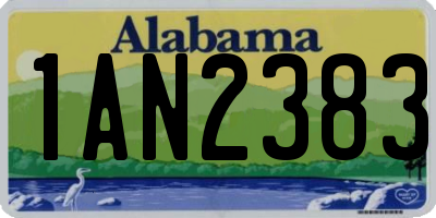 AL license plate 1AN2383