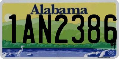 AL license plate 1AN2386