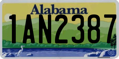 AL license plate 1AN2387