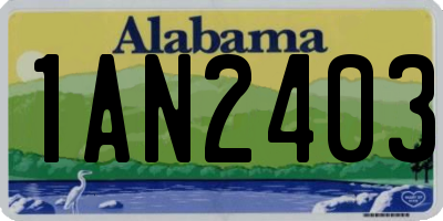 AL license plate 1AN2403
