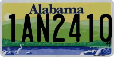 AL license plate 1AN2410