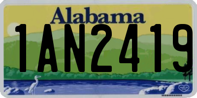 AL license plate 1AN2419