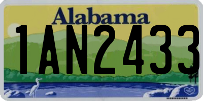 AL license plate 1AN2433