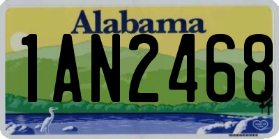 AL license plate 1AN2468
