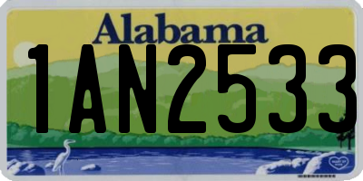 AL license plate 1AN2533