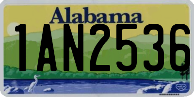 AL license plate 1AN2536