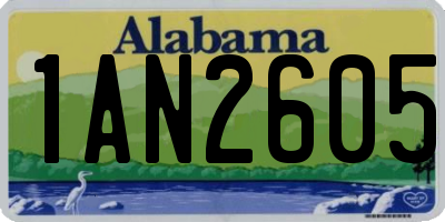 AL license plate 1AN2605