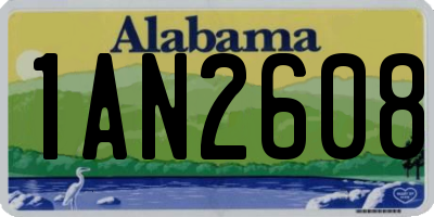AL license plate 1AN2608
