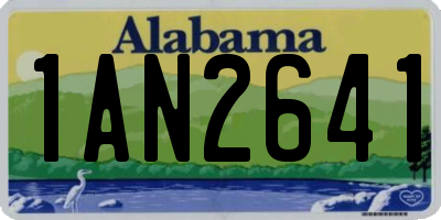 AL license plate 1AN2641