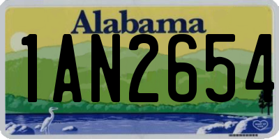 AL license plate 1AN2654
