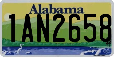 AL license plate 1AN2658