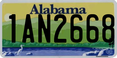 AL license plate 1AN2668