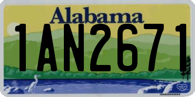 AL license plate 1AN2671