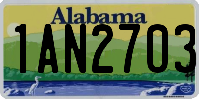 AL license plate 1AN2703