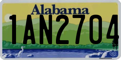 AL license plate 1AN2704