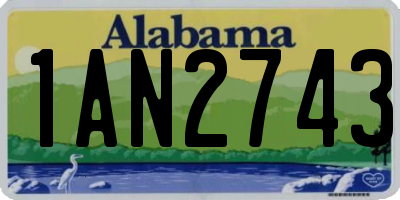 AL license plate 1AN2743