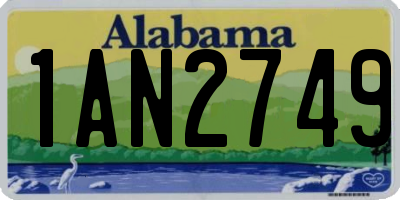 AL license plate 1AN2749