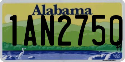 AL license plate 1AN2750