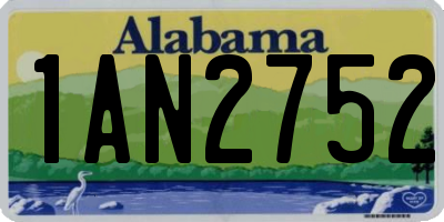 AL license plate 1AN2752