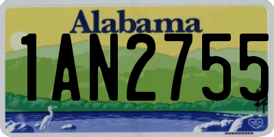 AL license plate 1AN2755
