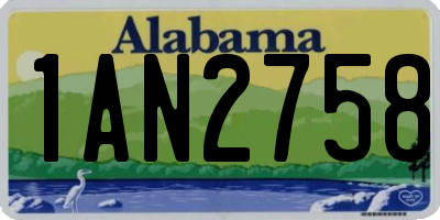 AL license plate 1AN2758