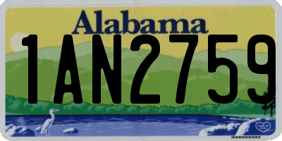 AL license plate 1AN2759
