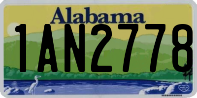 AL license plate 1AN2778