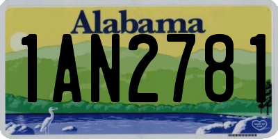 AL license plate 1AN2781