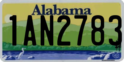 AL license plate 1AN2783