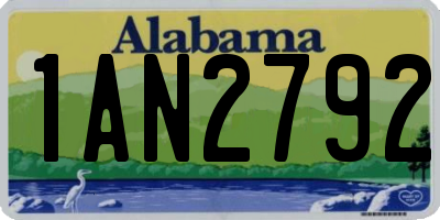 AL license plate 1AN2792