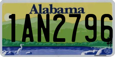 AL license plate 1AN2796