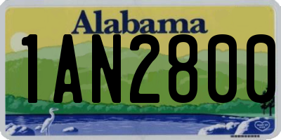 AL license plate 1AN2800