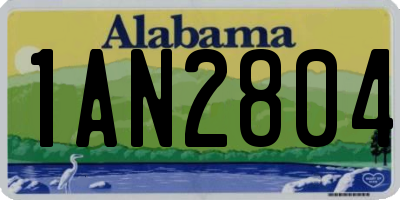 AL license plate 1AN2804
