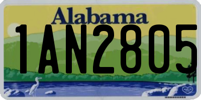 AL license plate 1AN2805