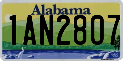 AL license plate 1AN2807