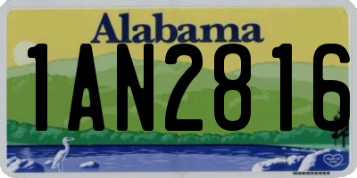 AL license plate 1AN2816