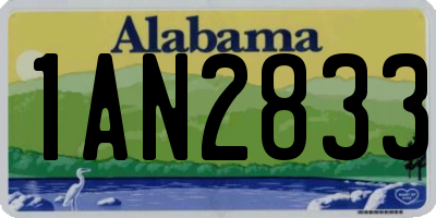 AL license plate 1AN2833