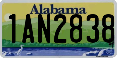 AL license plate 1AN2838