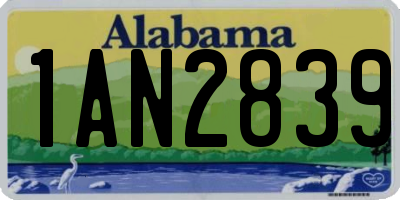 AL license plate 1AN2839