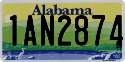 AL license plate 1AN2874