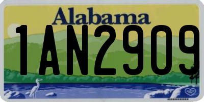 AL license plate 1AN2909