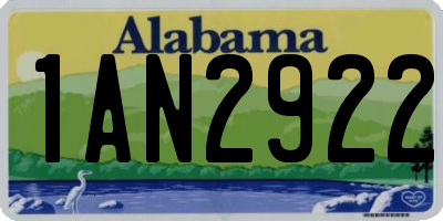 AL license plate 1AN2922